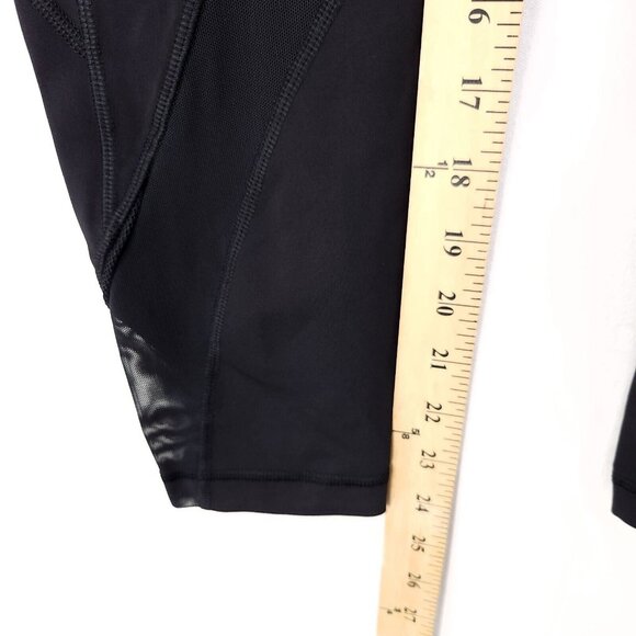 Lululemon Crop Leggings Mesh Side Panel Capri Women's Size 6 Zip Front Pockets - Picture 8 of 13